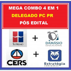 MEGA COMBO 4 EM 1 PC PR - DELEGADO DA POLÍCIA CIVIL DO PARANÁ - PCPR - SUPREMO + CERS + ESTRATÉGIA + DAMÁSIO - PÓS EDITAL