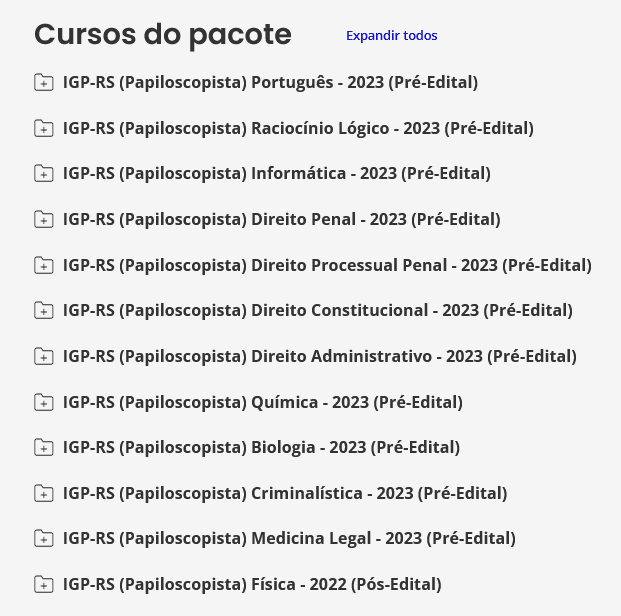 IGP RS - PAPILOSCOPISTA - ESTRATÉGIA 2023